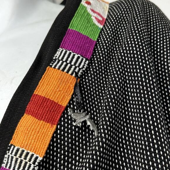 Vintage C. Jones Guatemala Button Front Jacket Rainbow Stripe Trim polka dot - Picture 6 of 6
